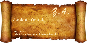 Zucker Anett névjegykártya