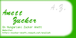 anett zucker business card